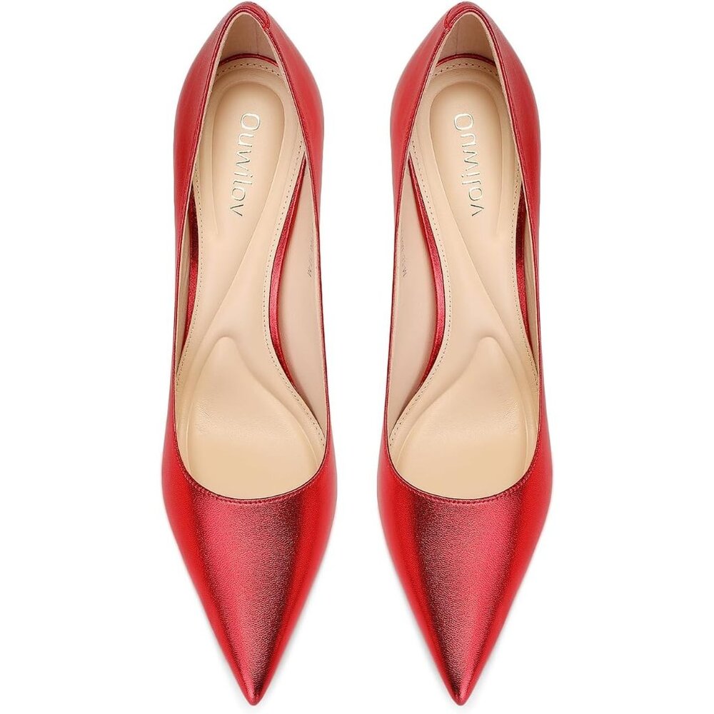 ⚡Women's Red High Heel Pumps Elegant Stiletto Heels with Cushioned Insole